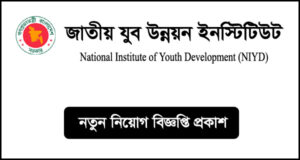 জাতীয় যুব উন্নয়ন ইনস্টিটিউট নিয়োগ বিজ্ঞপ্তি - NIYD Job Circular