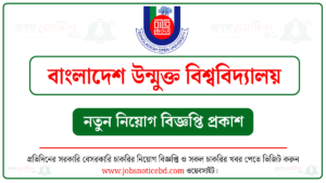 বাংলাদেশ উন্মুক্ত বিশ্ববিদ্যালয় নিয়োগ বিজ্ঞপ্তি