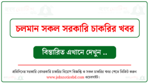 চলমান সকল সরকারি চাকরির নিয়োগ বিজ্ঞপ্তি