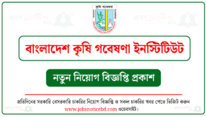 বাংলাদেশ কৃষি গবেষণা ইনস্টিটিউট নিয়োগ বিজ্ঞপ্তি