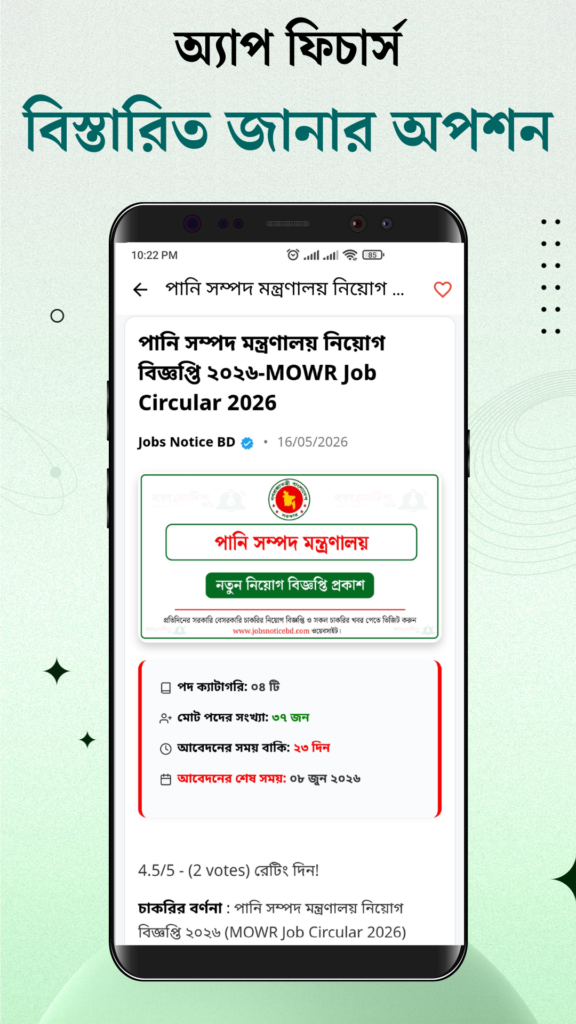 পোস্ট বিস্তারিত 20 জবস নোটিশ বিডি অ্যাপ